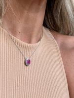 Colar Rubi Oval com Diamantes em Ouro Branco