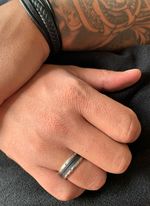 Anel Masculino Aço e Resina