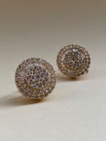 Brinco Pizza com Diamantes Ouro Amarelo