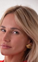 Brinco Leque Ouro Amarelo