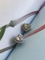 Brinco Coração Diamante Ouro Branco