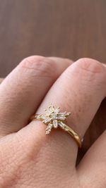 Anel Star Diamante Ouro Amarelo