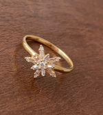 Anel Star Diamante Ouro Amarelo