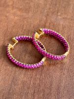 Argola Oval Rubi Ouro Amarelo