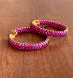 Argola Oval Rubi Ouro Amarelo