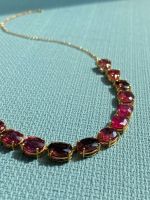 Gargantilha Turmalina Rosa Ouro Amarelo 