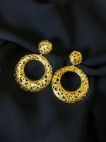 Brinco Círculos Vazados Ouro Amarelo.