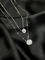 Colar Chuveiro 15MM Diamantes Ouro Branco.