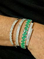 Bracelete Duplo Diamante Ouro Branco