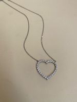 Gargantilha Coração de Diamantes Ouro Branco.