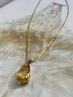 Pingente Berilo Gota Ouro Amarelo.