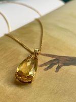 Pingente Berilo Gota Ouro Amarelo.
