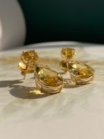 Brinco Berilo e Diamante Ouro Amarelo.