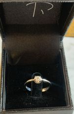 Anel Solitário Diamante 18 Pontos Ouro Branco.