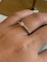 Anel Solitário Diamante Ouro Branco.