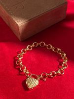 Pulseira Elos com Coração Ouro Amarelo