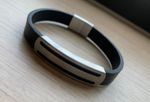 Bracelete Masculino Couro Liso Preto
