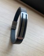Bracelete Masculino Couro Liso Preto