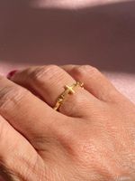 Anel Cruz Ouro Amarelo