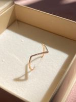 Anel Triângulo Diamante Ouro Rosê