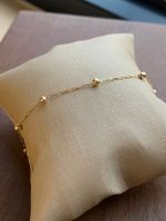 Pulseira Infantil Bolinhas Corrente Chapadinha Ouro Amarelo