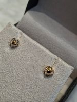 Brinco Infantil Coração  Diamante Ouro Amarelo