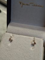 Brinco Infantil Pérola Ametista  Diamante Ouro Amarelo