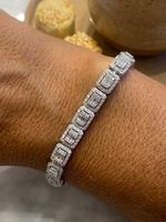 Pulseira Riviera Quadrada Diamante Ouro Branco
