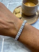 Pulseira Riviera Quadrada Diamante Ouro Branco