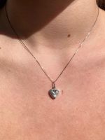 Colar Coração Liso Ouro Branco