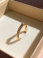 Anel Solitário  Pavê Diamante Bolinhas Ouro Amarelo