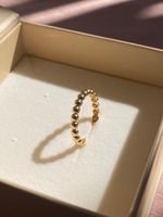 Anel Bolinhas Ouro Amarelo