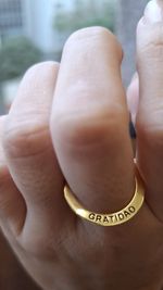 Anel Gratidão Diamante Ouro Amarelo