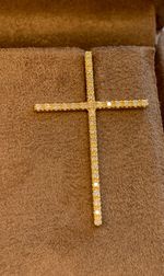 Pingente Cruz Diamante Ouro Amarelo