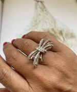 Anel Laço Diamante Ouro Branco