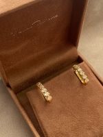 Brinco Meia Argola Diamante Ouro Amarelo
