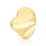 Anel Coração 22MM Ouro Amarelo 18k.