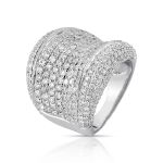 Anel Pavê Diamante Ouro Branco