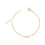 Pulseira Infantil Pérola Ouro Amarelo