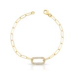 Pulseira com Elo pavê de Diamantes Ouro Amarelo