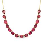 Gargantilha Turmalina Rosa Ouro Amarelo 