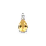 Colar Riviera Diamante Coração e Pingente Berilo Ouro Branco.
