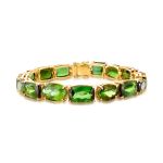 Pulseira Turmalina Verde Ouro Amarelo