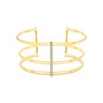 Bracelete 3 Fios com Diamantes Ouro Amarelo