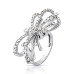 Anel Laço Diamante Ouro Branco