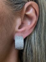 Brinco Argola Grossa Diamante Ouro Branco