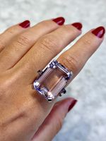Anel Ametista Lavanda Ouro Branco