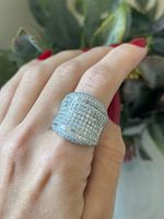 Anel Pavê Diamante Ouro Branco