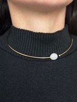 Colar Chocker  Pérola e Diamante Ouro Amarelo