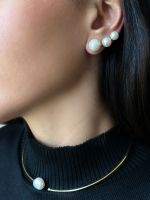 Colar Chocker  Pérola e Diamante Ouro Amarelo
